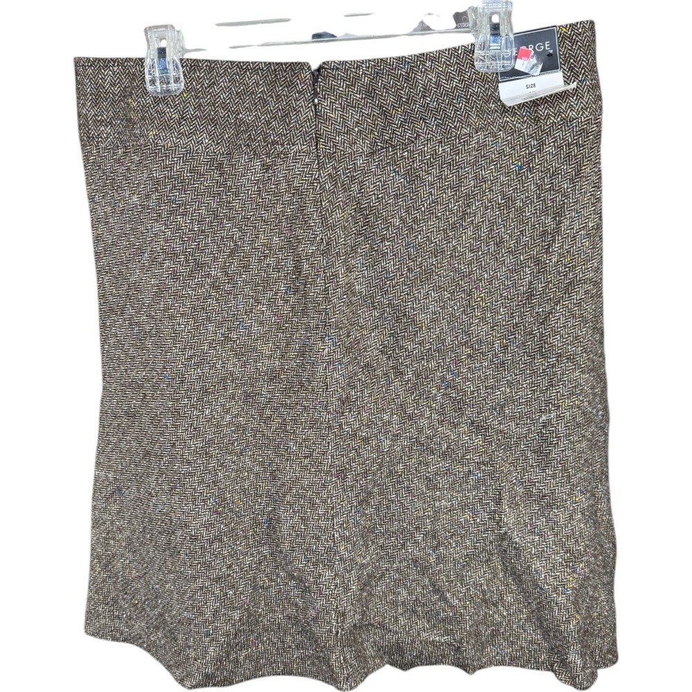 George Brown Tweed Herringbone Skirt Size 14 Wool Blend NWT Lined‎ Back Zip